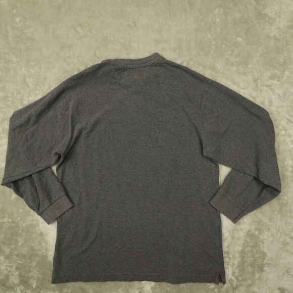 Chaps Ralph Lauren Men's Henley Shirt Gray Long Sleeve Waffle Thermal size Large - Picture 4 of 6